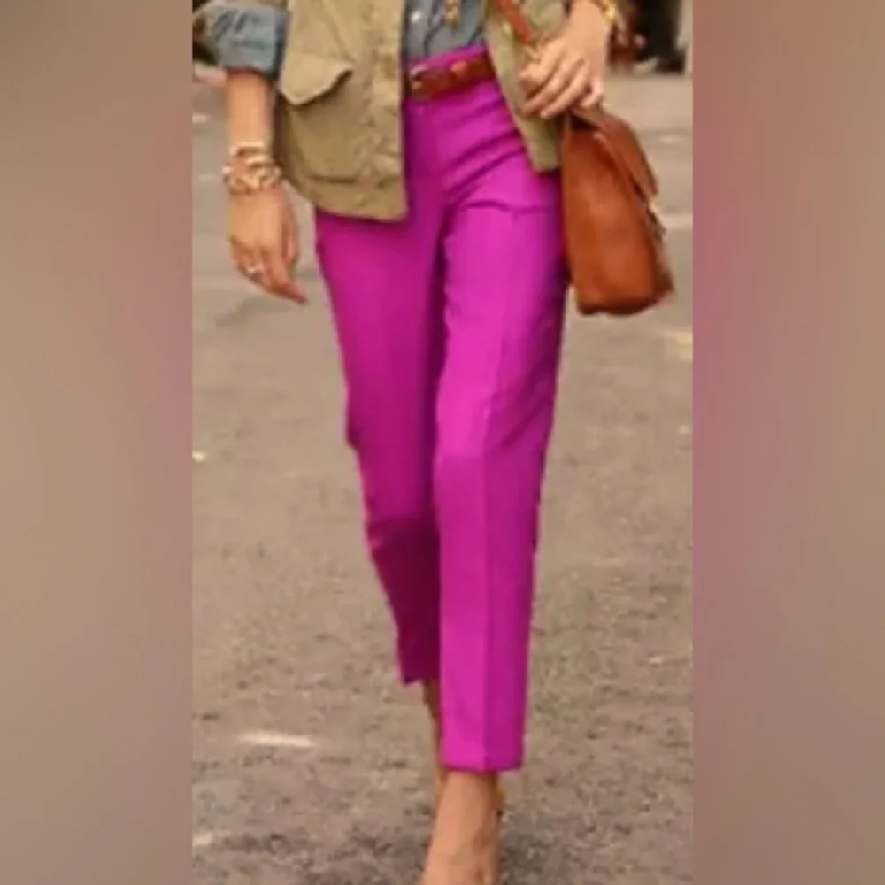J. Crew - NEW - Portia pant in Italian bi-stretch blend. Fuchsia pink. - Picture 2 of 10